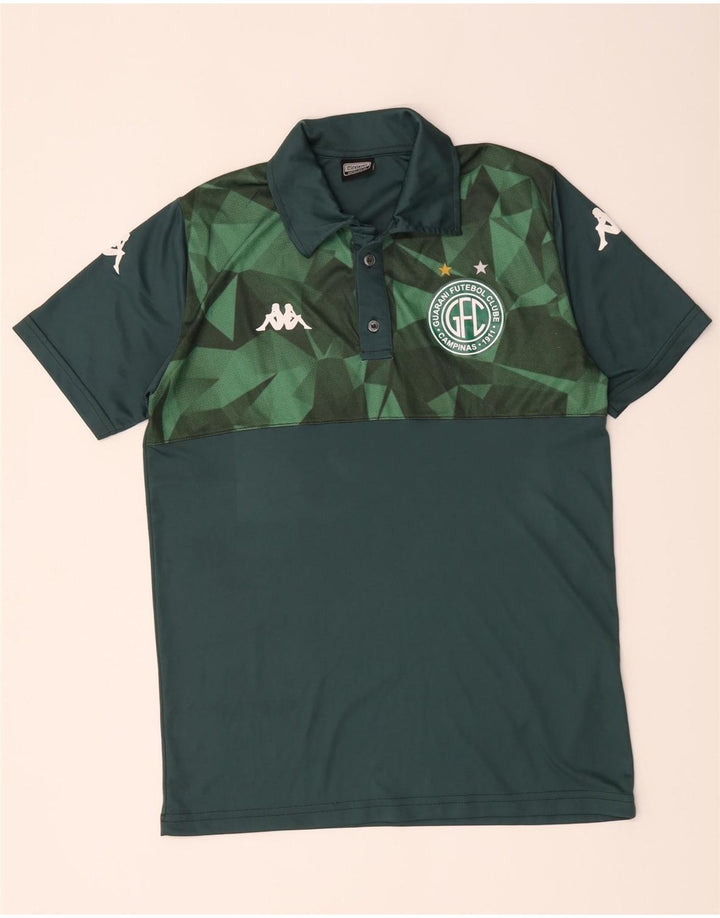 Polo grafica da uomo Kappa in poliestere color block verde medio