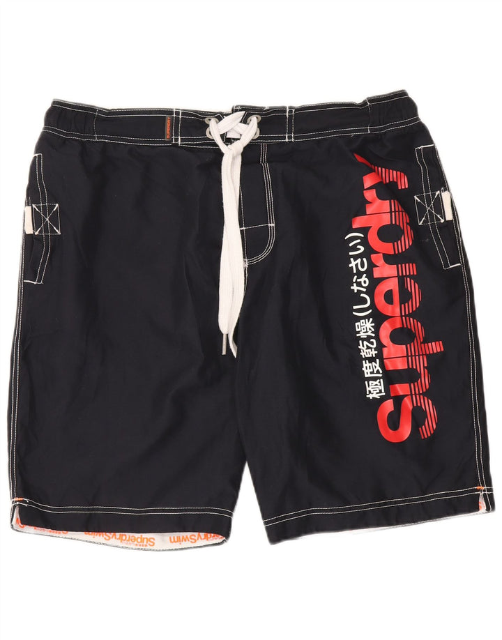 Pantaloncini da bagno grafici da uomo Superdry 2XL poliestere nero