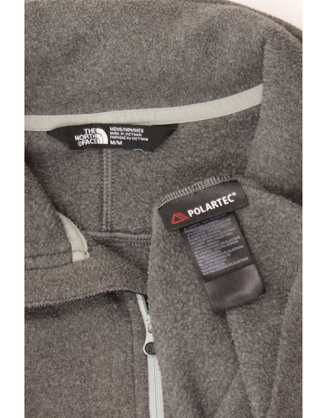 Maglione in pile da uomo The North Face con zip e collo color block grigio medio