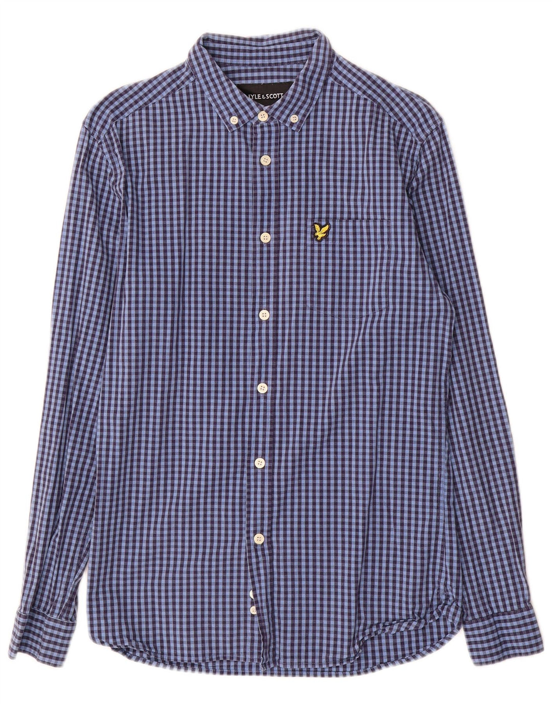 Camicia slim fit da uomo Lyle & Scott a quadretti blu medio
