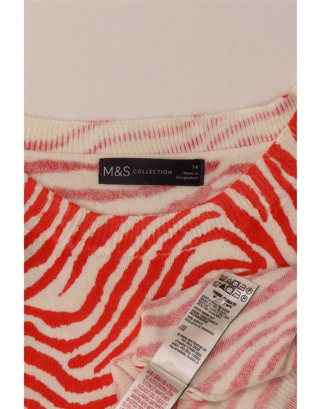 Maglione maglione con scollo a barca da donna Marks & Spencer UK 14 rosso medio