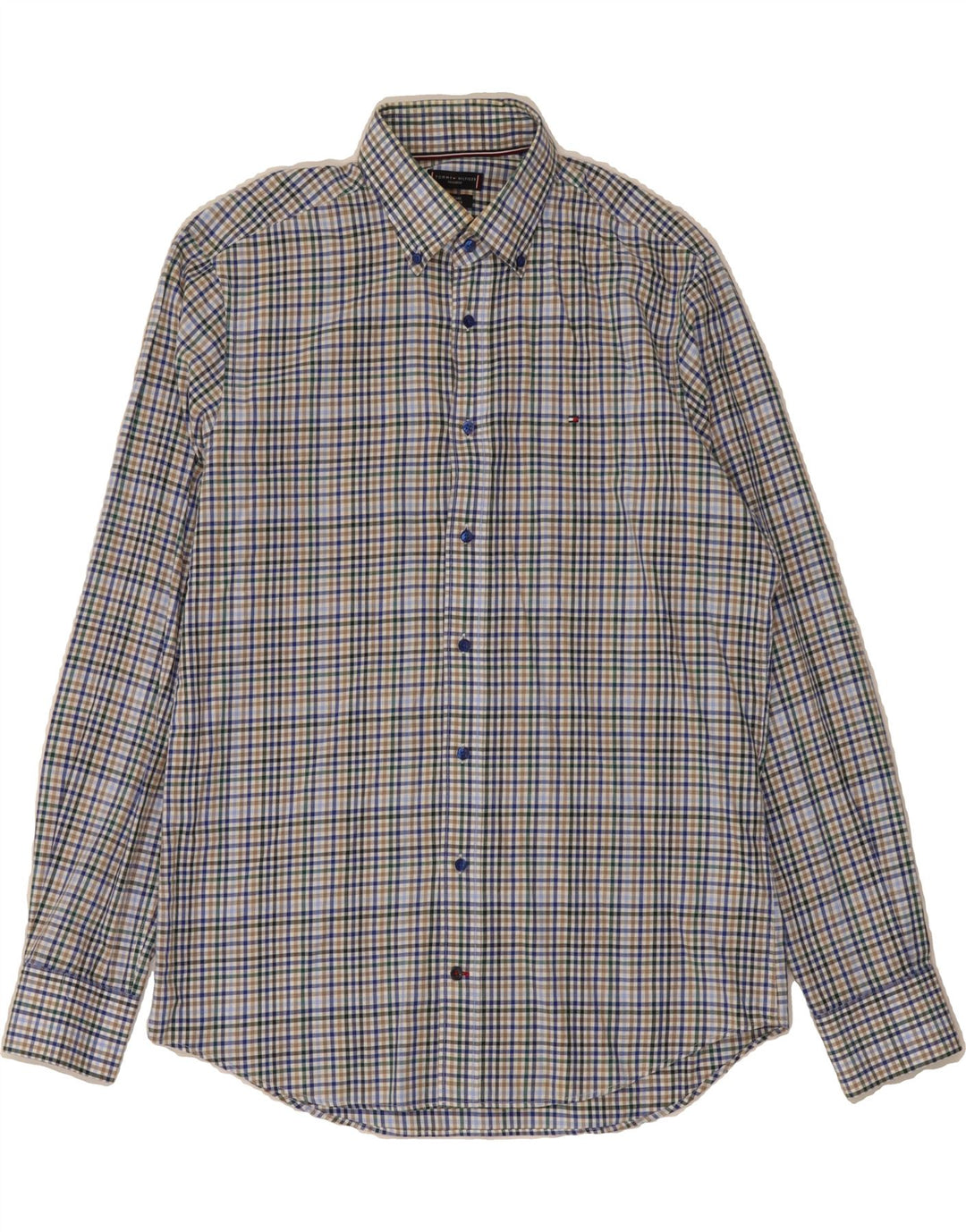 TOMMY HILFIGER Mens Tailored Shirt Size 41/16 Large Multicoloured Check Vintage Tommy Hilfiger and Second-Hand Tommy Hilfiger from Messina Hembry 