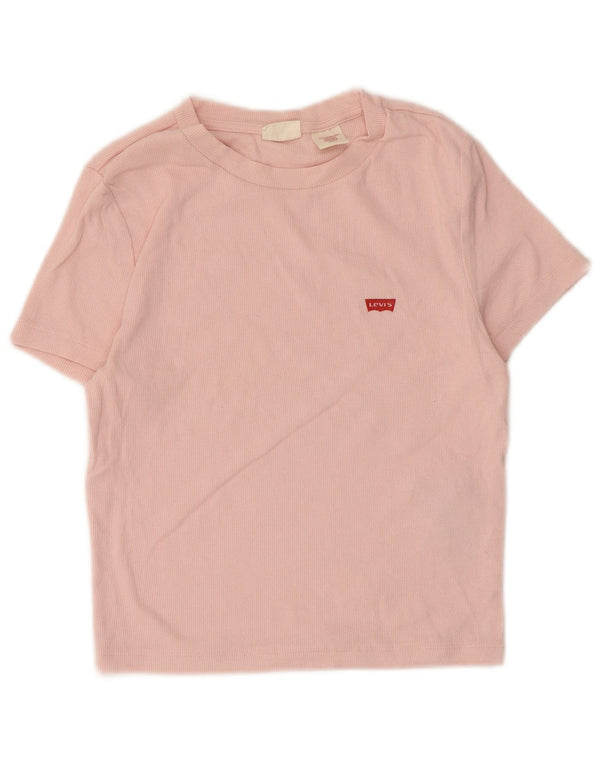 T-shirt corta da donna Levi's UK 8 piccola in cotone rosa