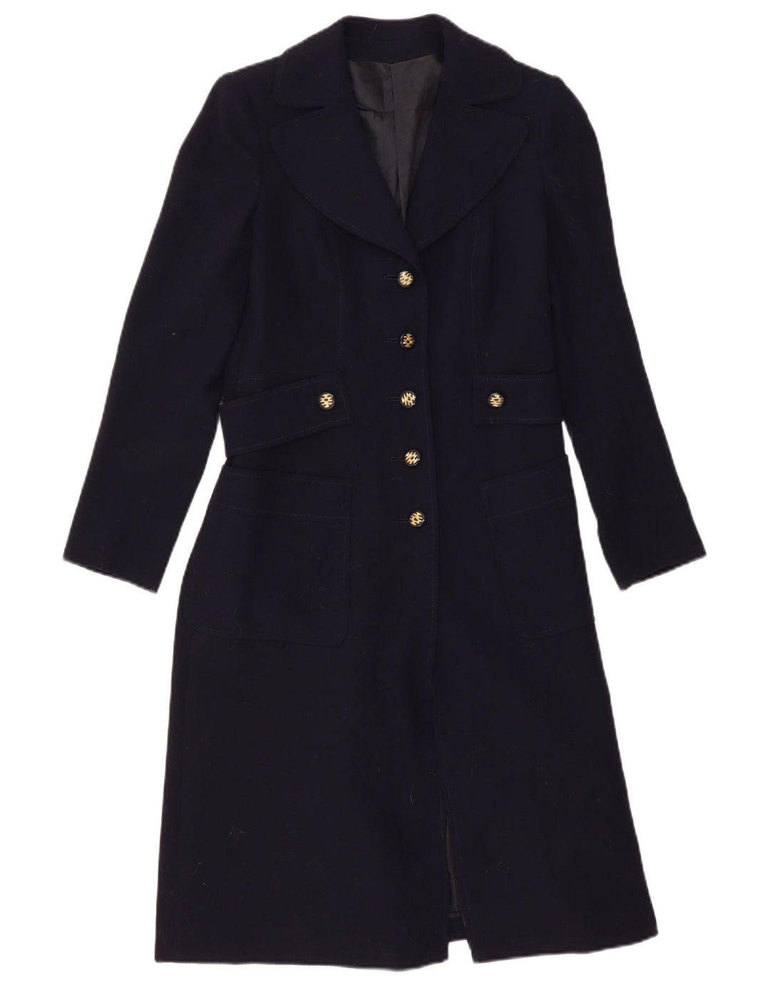 Cappotto da donna vintage UK 10 piccolo blu navy