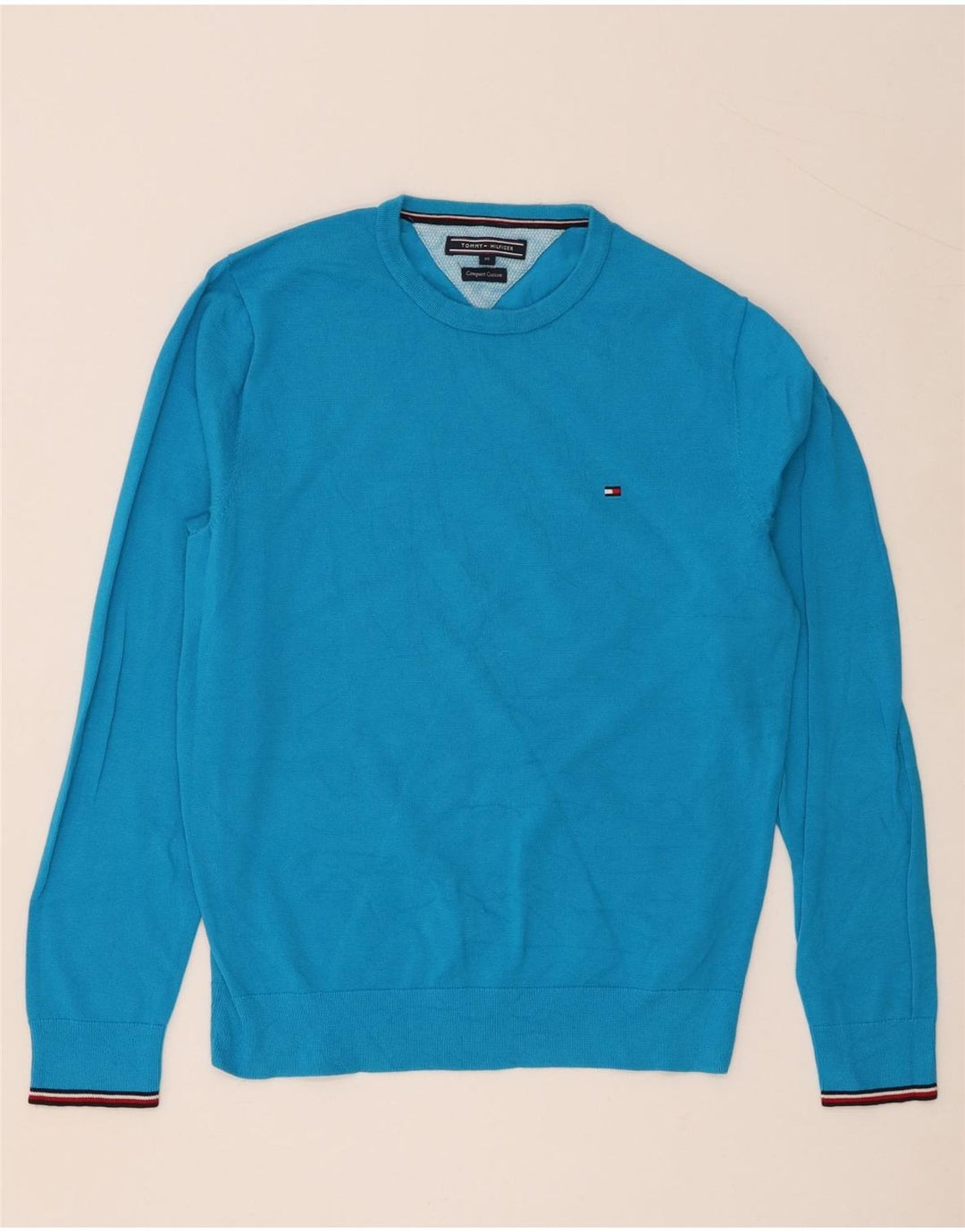 Maglione maglione girocollo da uomo Tommy Hilfiger cotone blu medio