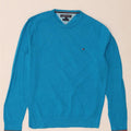 Maglione maglione girocollo da uomo Tommy Hilfiger cotone blu medio