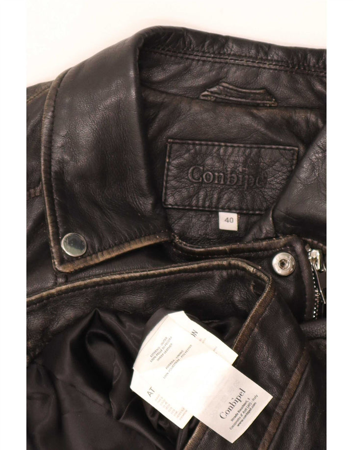 Conbipel Giacca da motociclista in pelle corta da donna IT 40 Small Nero