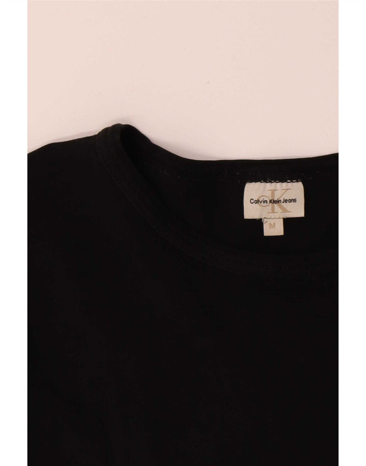 Calvin Klein Jeans Top da donna a manica lunga UK 14 cotone nero medio