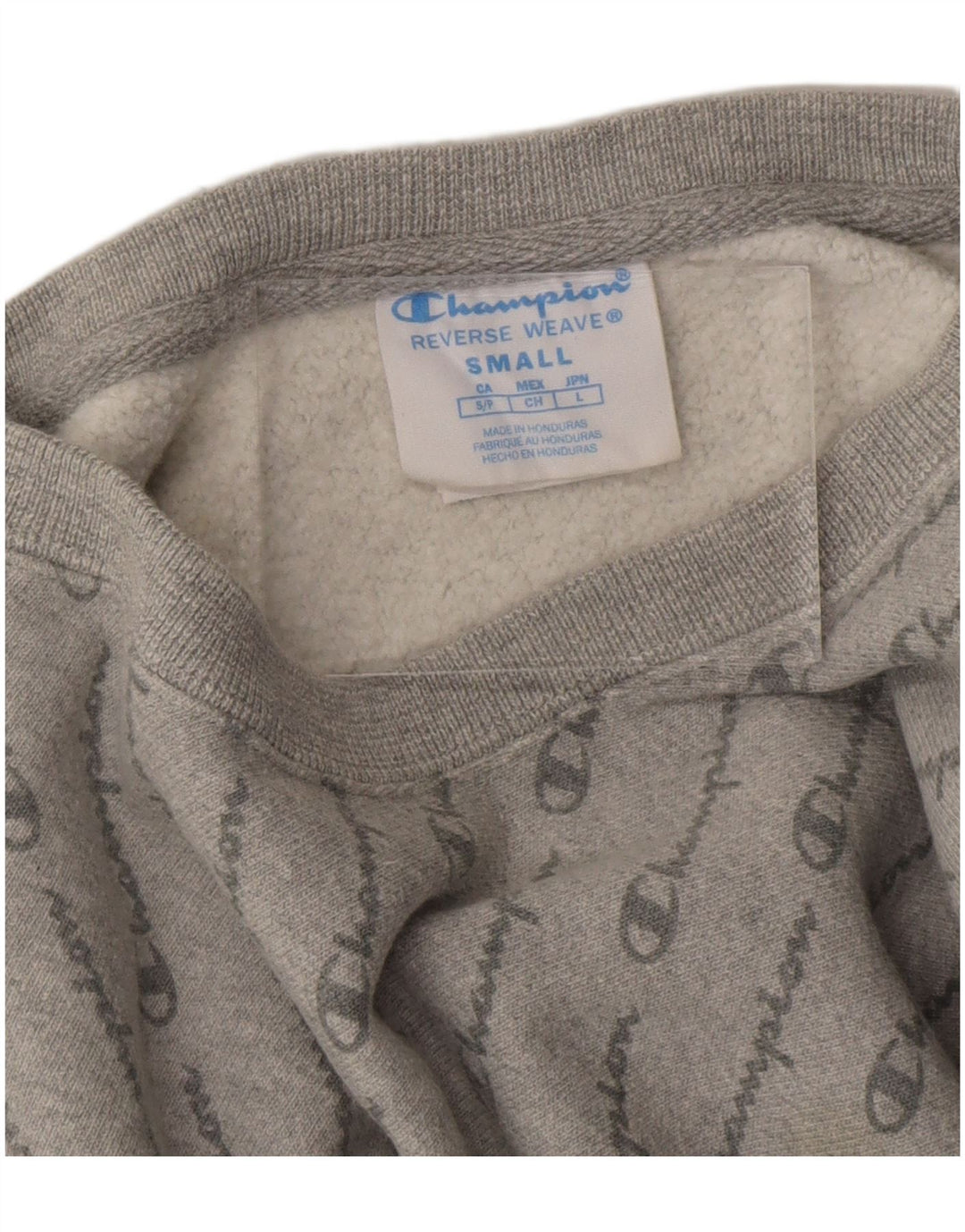 CHAMPION Felpa con grafica Reverse Weave da donna UK 10 Small Grigio