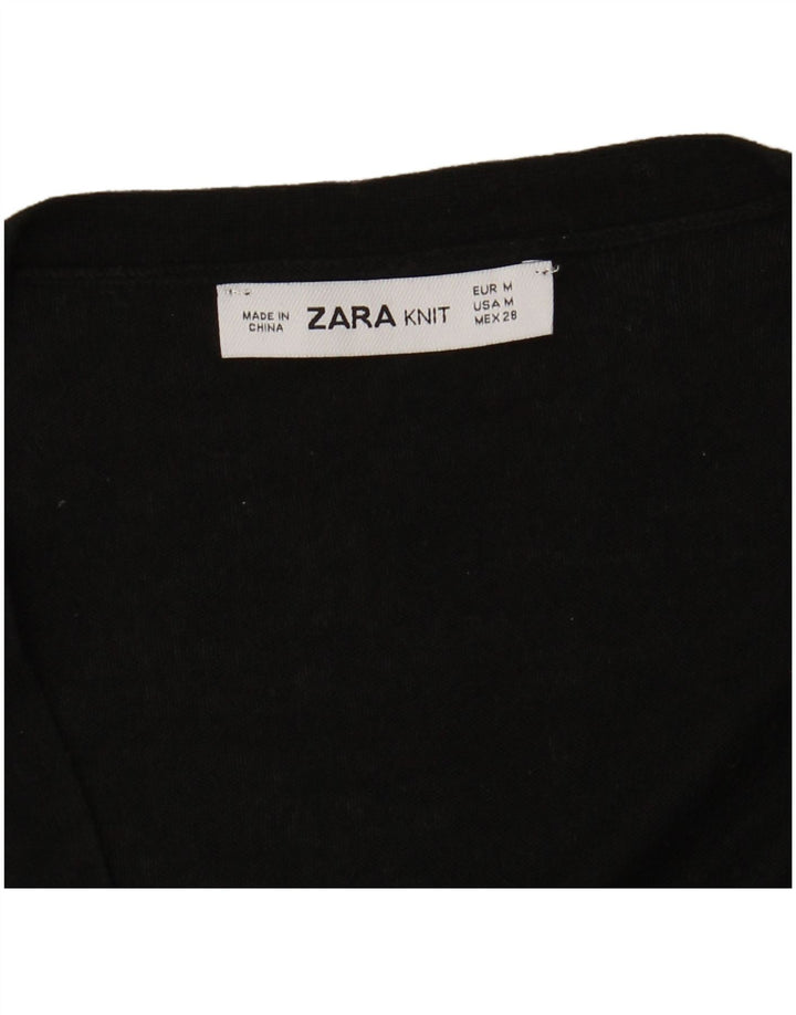 Maglione cardigan lungo da donna Zara UK 14 medio nero
