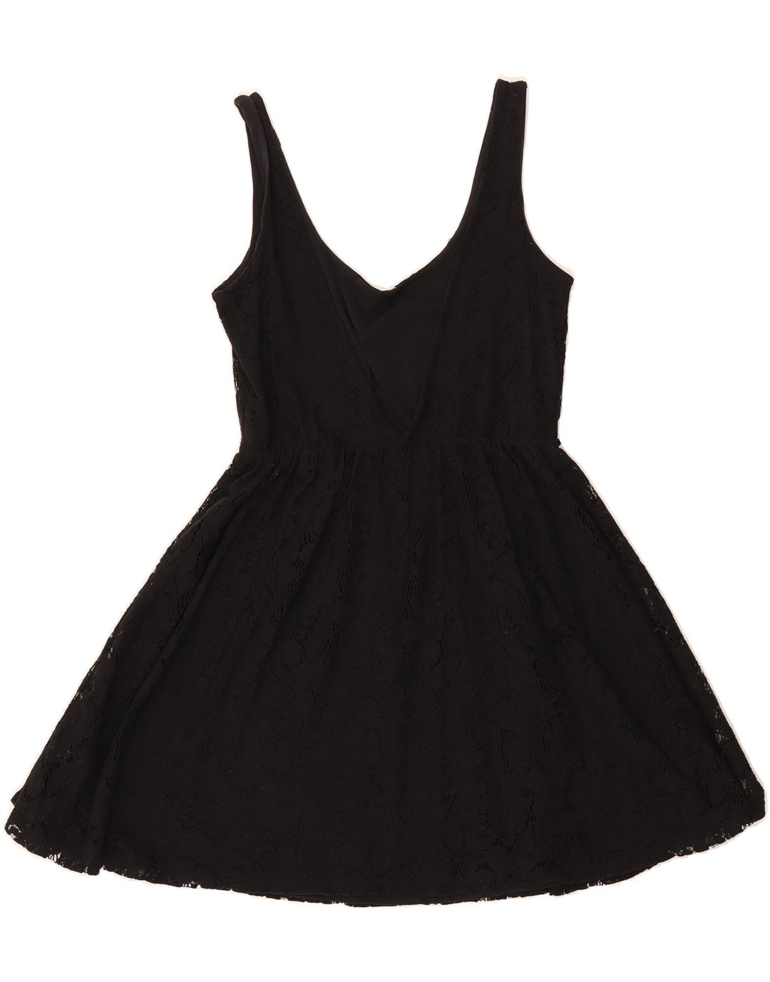 SUBDUED Womens Sleeveless A-Line Dress UK 12 Medium Black Floral Polyamide Vintage Subdued and Second-Hand Subdued from Messina Hembry 