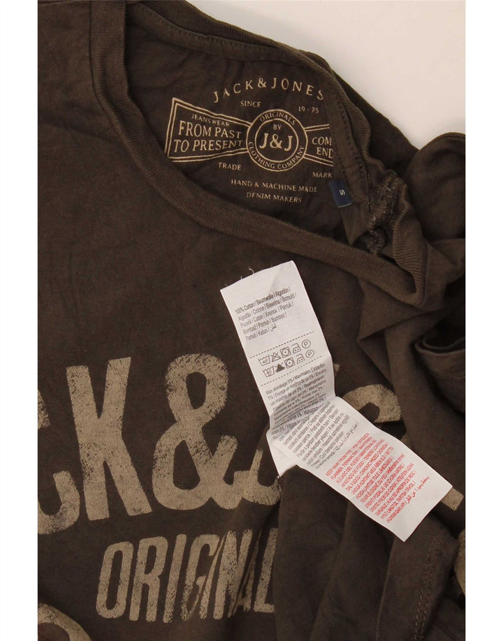 T-shirt grafica da uomo Jack & Jones Top piccola in cotone kaki
