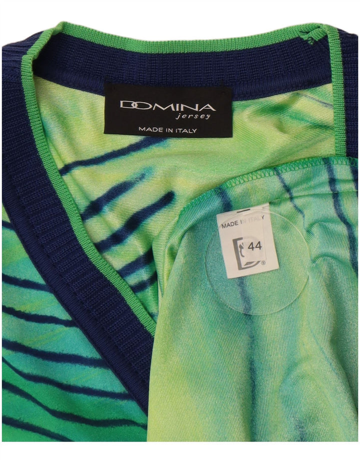 Top Cardigan a Maniche Corte da Donna Domina IT 44 Verde Medio Tie Dye