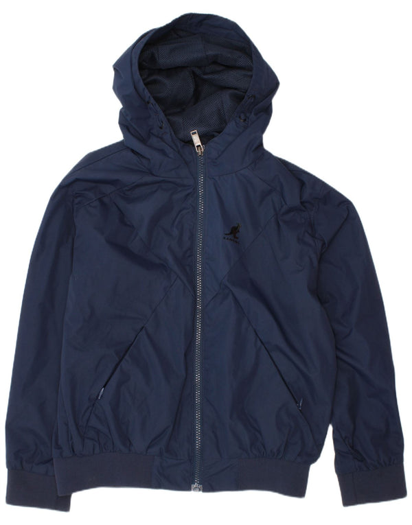 Giubbotto bomber con cappuccio per ragazzi KANGOL 7-8 anni in poliestere blu navy