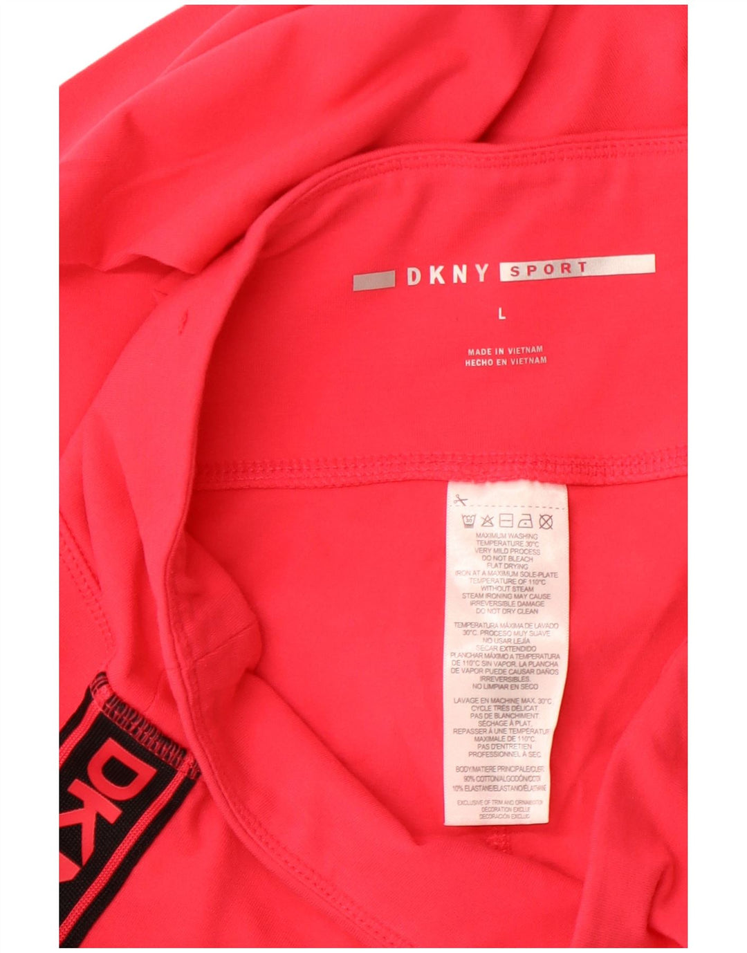 Leggings Capri grafici da donna DKNY UK 16 grande cotone color block rosa