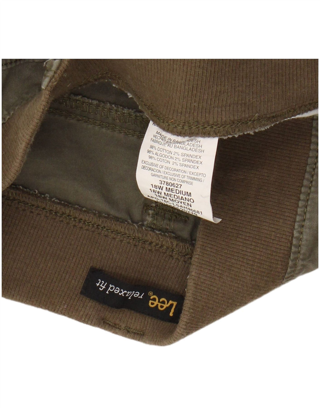 Pantaloncini cargo LEE da donna dalla vestibilità comoda US 18 2XL W40 cotone kaki