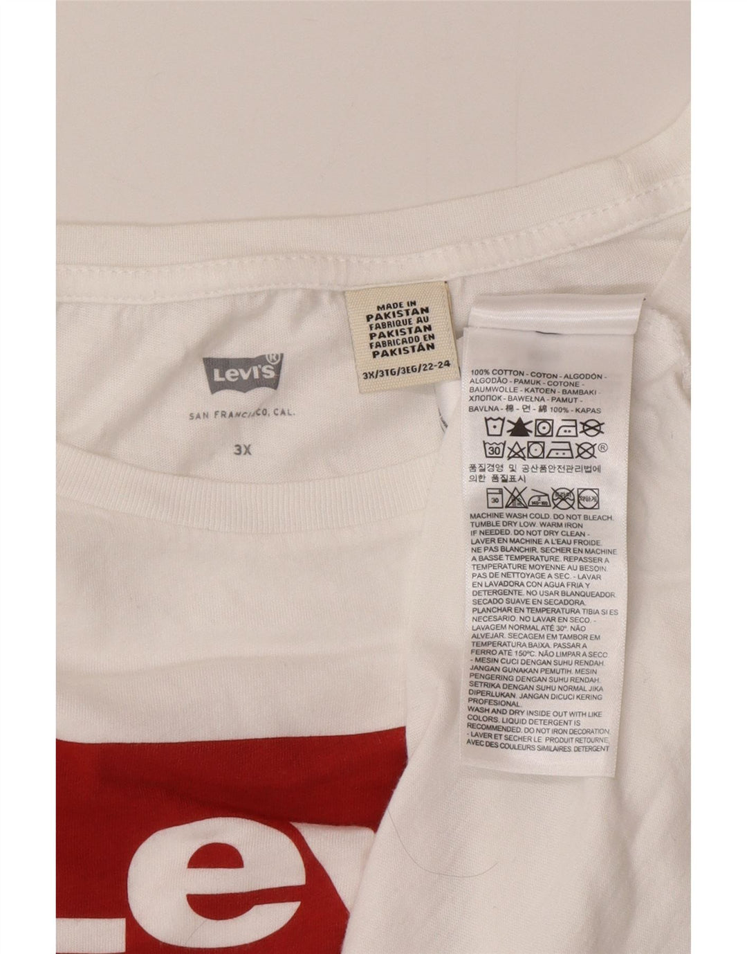 T-shirt grafica da uomo Levi's Top 3XL cotone bianco