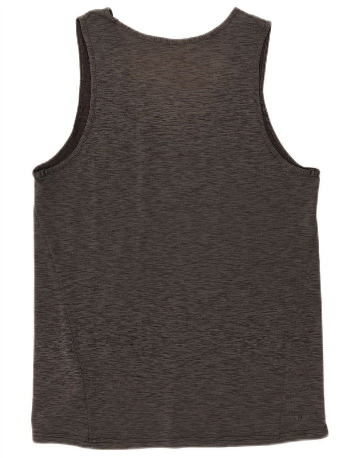 Canotta NIKE da uomo Dri Fit, piccola, in poliestere screziato color kaki