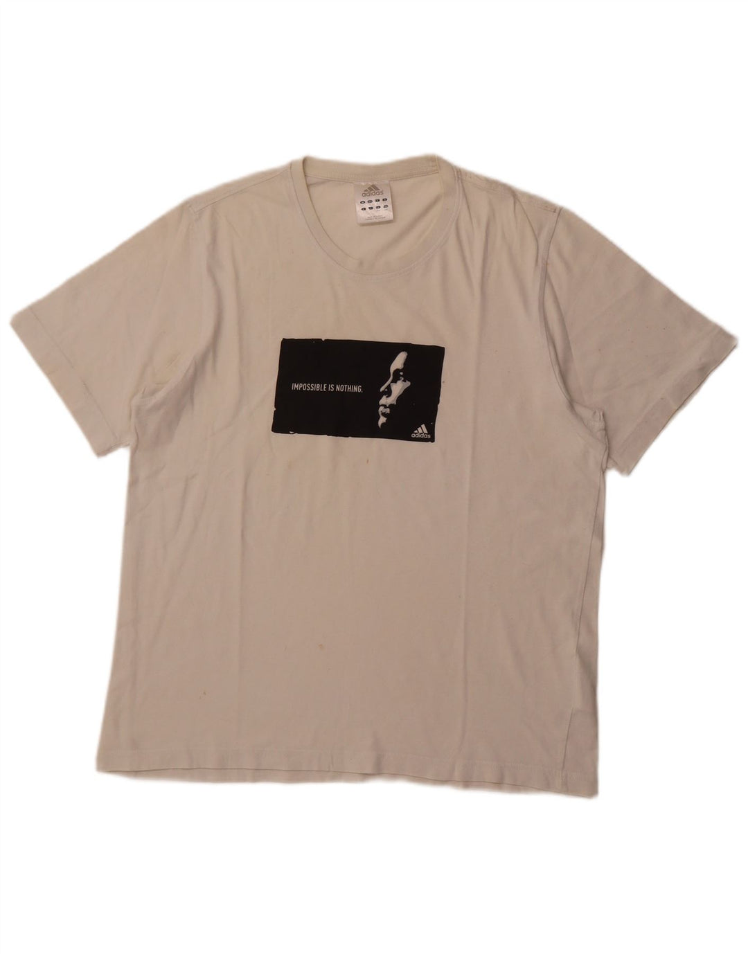 T-shirt grafica da uomo ADIDAS Top grande in cotone bianco