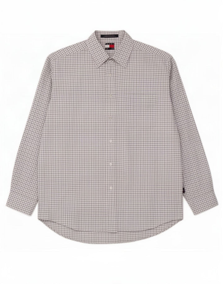 Camicia da uomo Tommy Hilfiger grande cotone a quadri bianchi