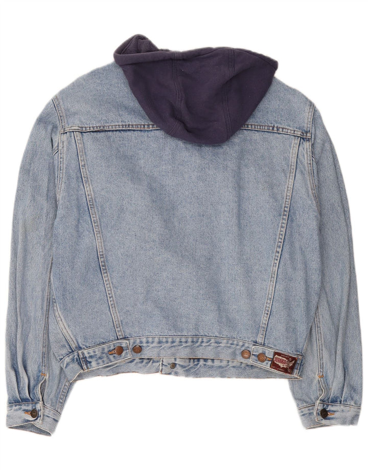 Giacca di jeans con cappuccio da uomo DURANGO UK 40 Large Blu Colourblock Cotton