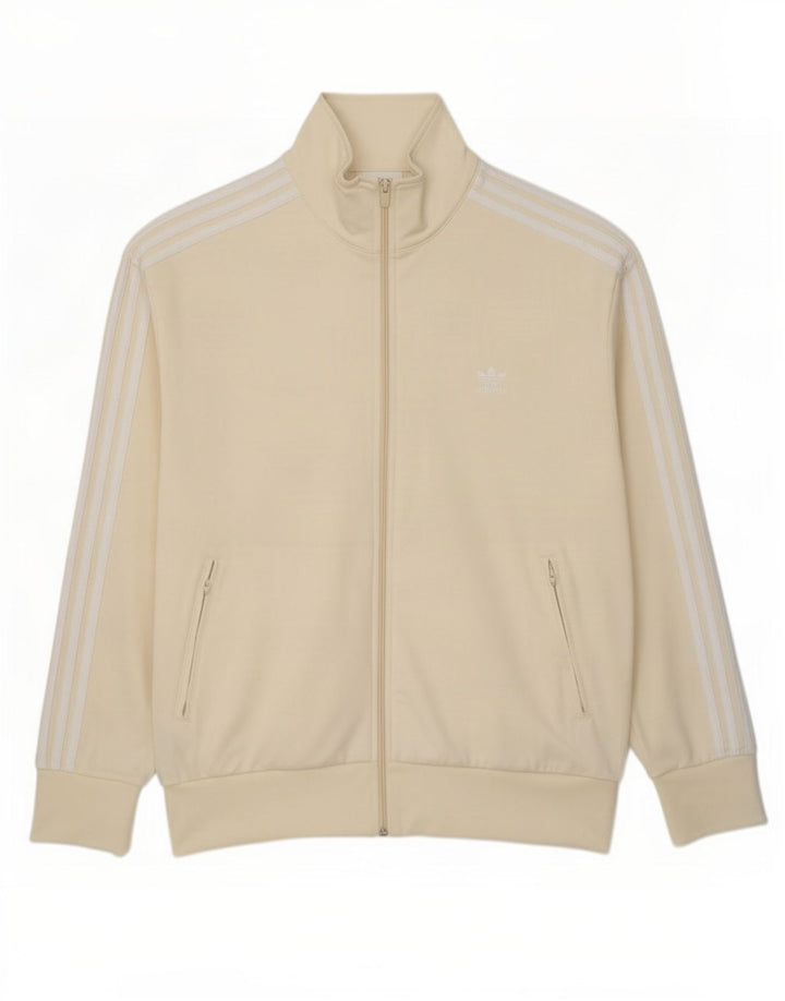 Giacca da ginnastica da uomo Adidas XL in poliestere bianco sporco