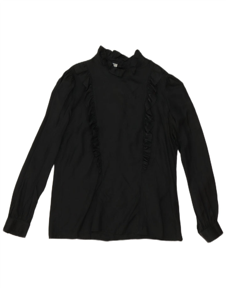 Primavera Firenze Camicetta oversize a maniche lunghe da donna US 3 XS Nera