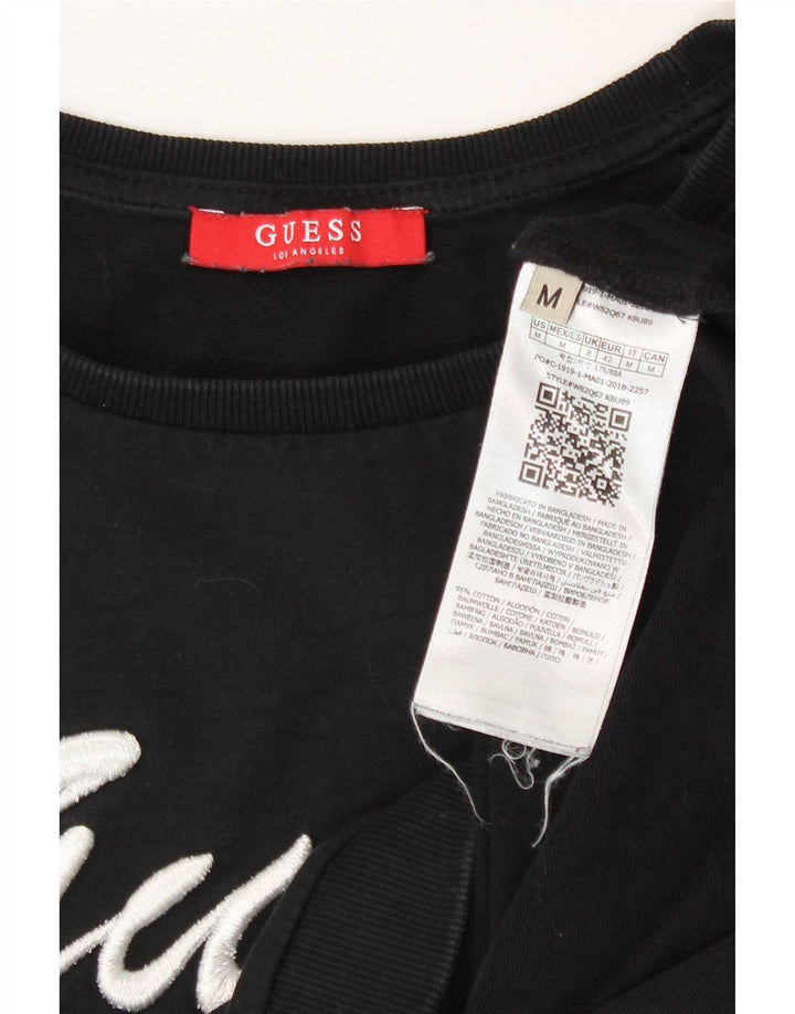 Guess Felpa con grafica da donna Maglione UK 8 Small Cotone nero