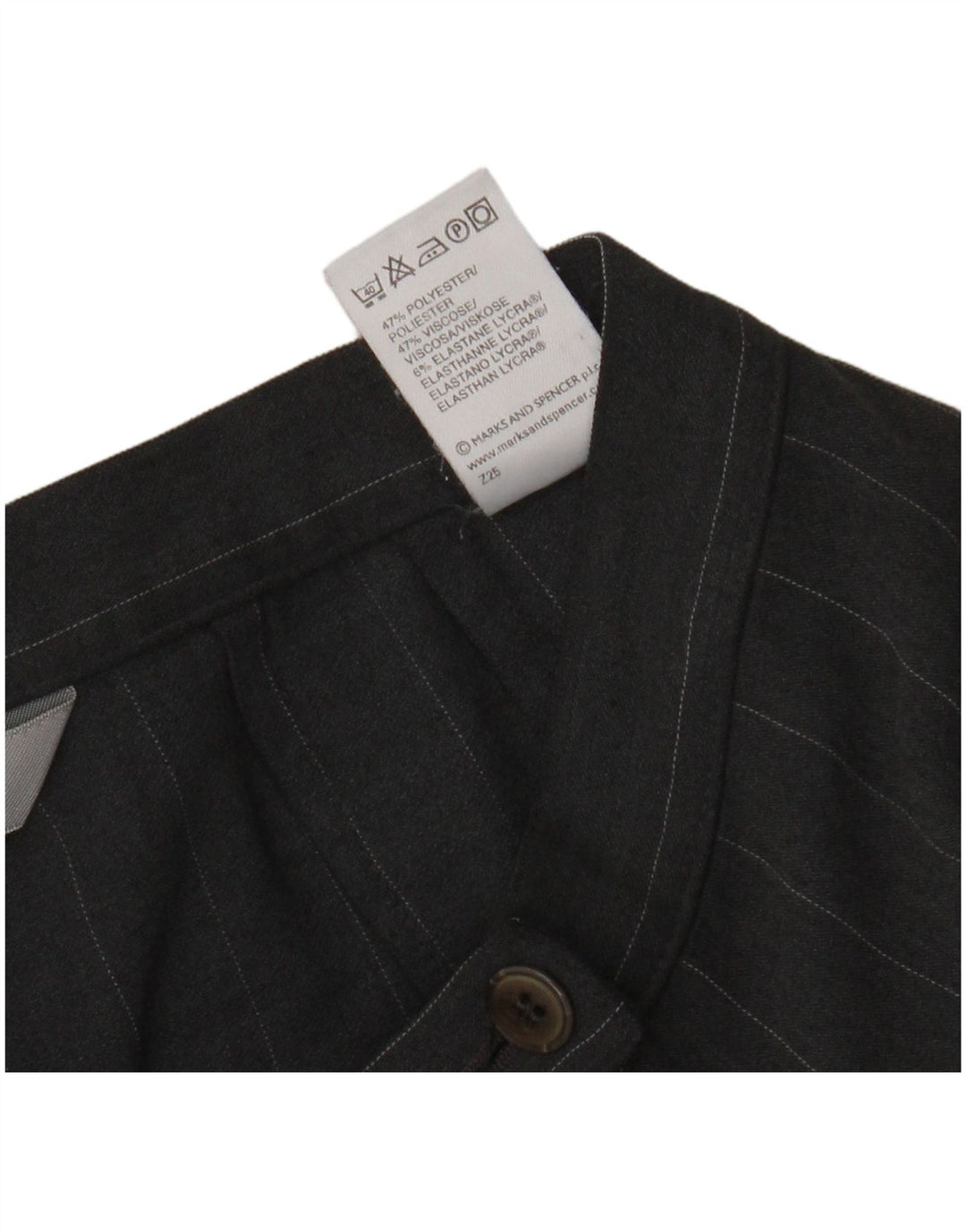 Pantaloni da abito da donna Marks & Spencer UK 8 piccoli W26 L30 a righe grigie