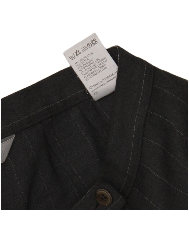 Pantaloni da abito da donna Marks & Spencer UK 8 piccoli W26 L30 a righe grigie