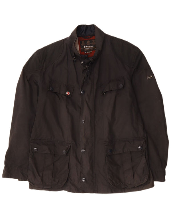 Giacca da uomo in cotone cerato Barbour UK 42 XL Cotone blu navy