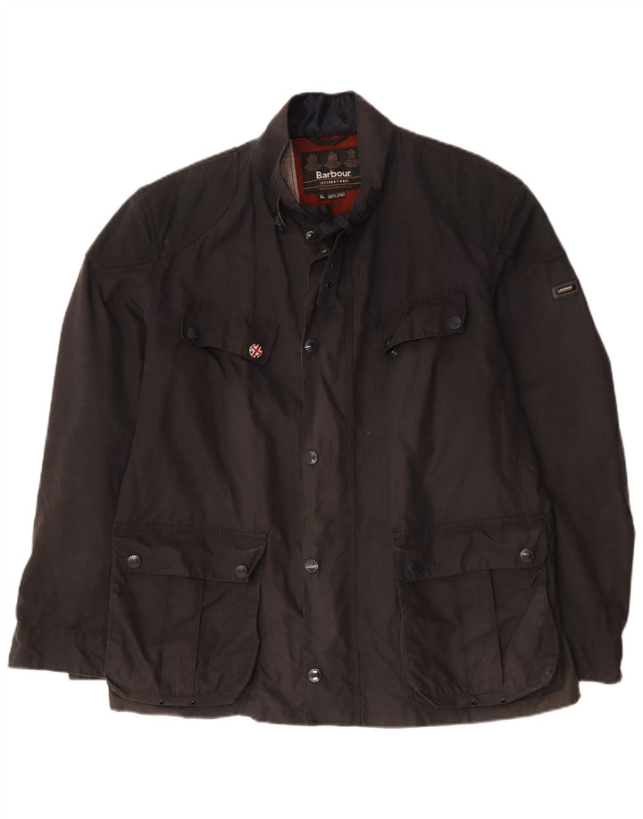 Giacca da uomo in cotone cerato Barbour UK 42 XL Cotone blu navy