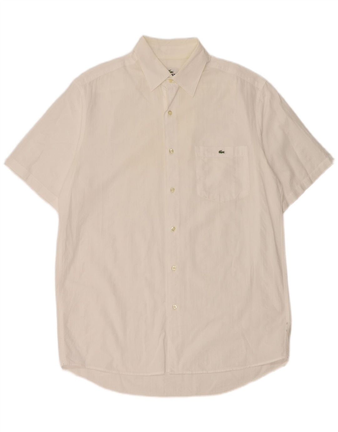 Camicia a maniche corte da uomo Lacoste taglia 41 grande cotone bianco