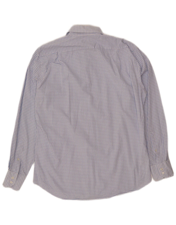 Camicia da uomo Hugo Boss taglia 40 15 3/4 cotone a quadretti blu medio