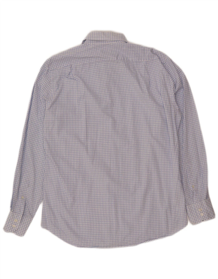Camicia da uomo Hugo Boss taglia 40 15 3/4 cotone a quadretti blu medio