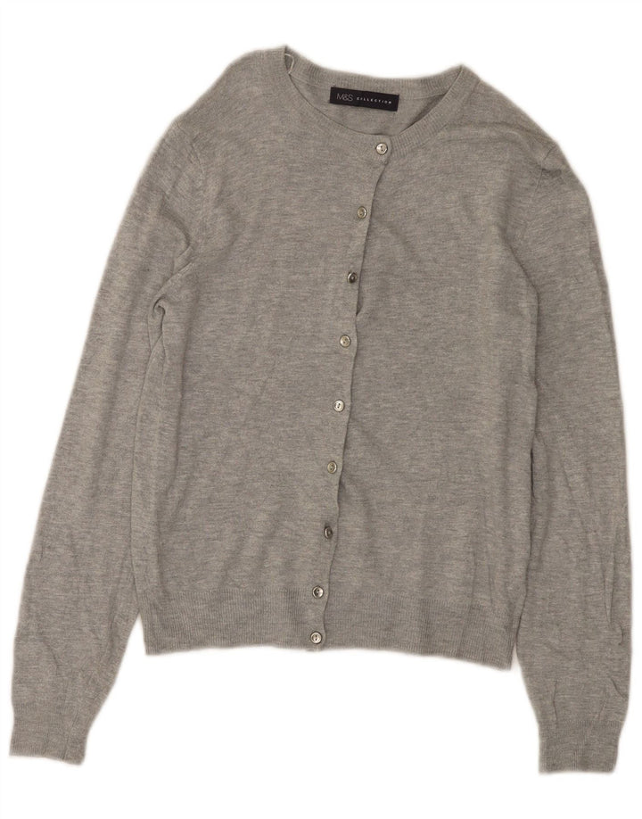 Maglione cardigan da donna Marks & Spencer UK 10 piccolo grigio