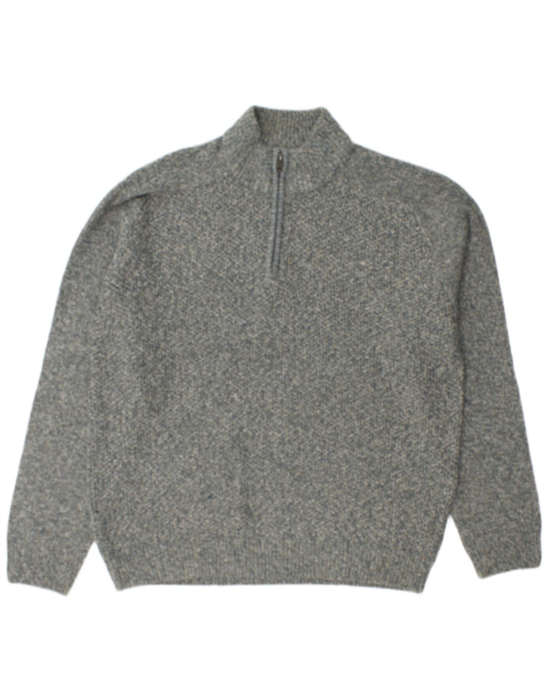 MARKS & SPENCER Maglione da uomo con vestibilità regolare e collo con zip XL grigio screziato