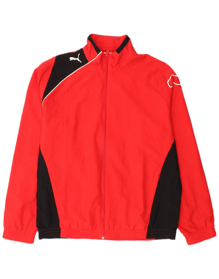 Giacca da ginnastica grafica da uomo Puma Large in poliestere color block rosso