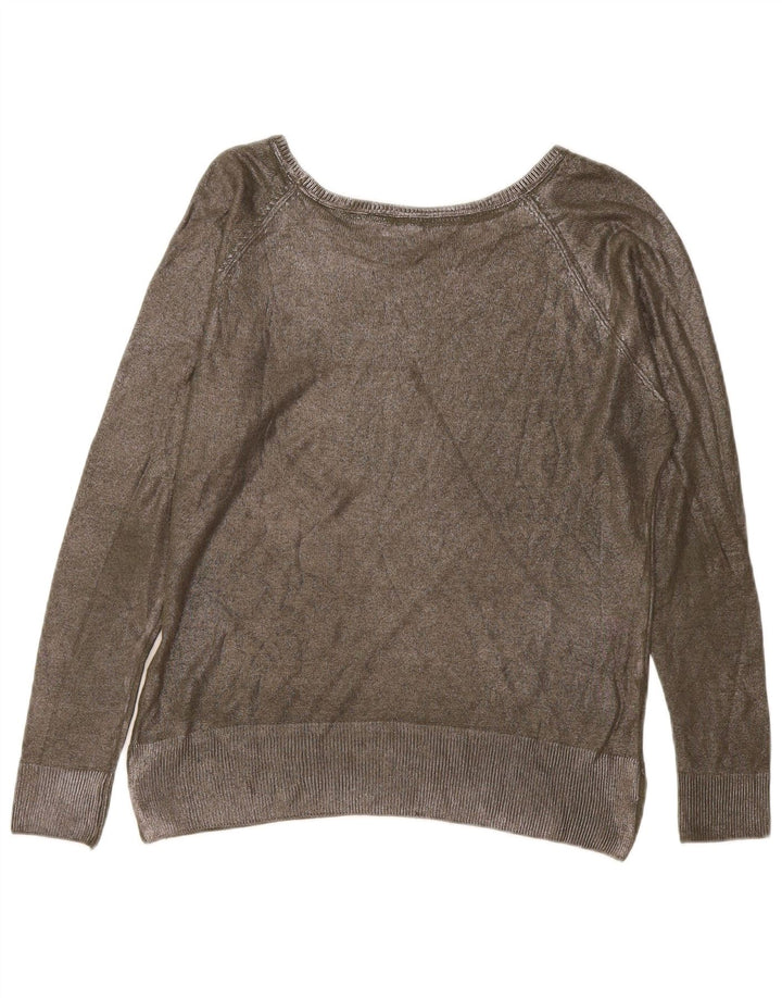 Maglione maglione con scollo a barca da donna Zara UK 14 medio cachi
