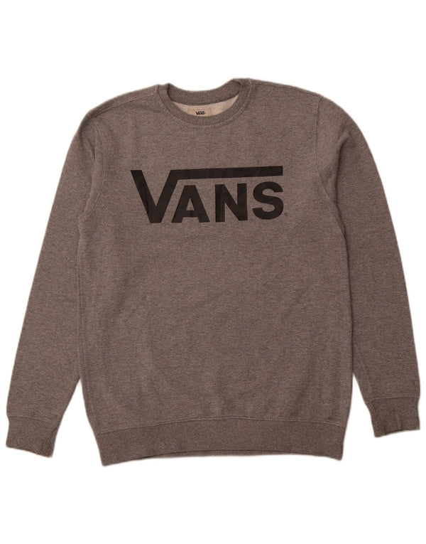 Felpa grafica da uomo Vans, maglione piccolo grigio chiazzato