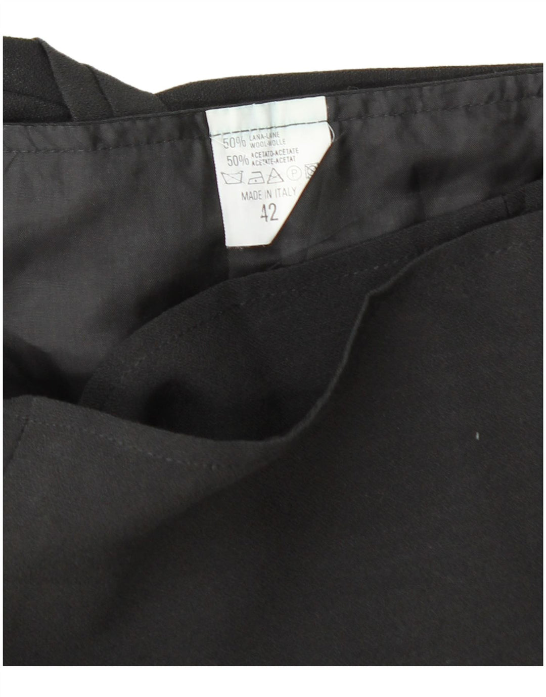 Gonna mini avvolgente da donna VINTAGE IT 42 media W26 lana nera