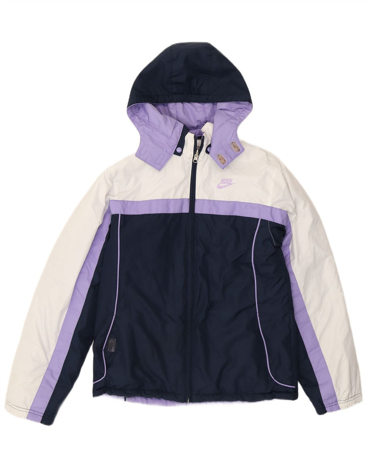 Giacca imbottita con cappuccio Nike per ragazze 13-14 anni XL poliestere color block viola