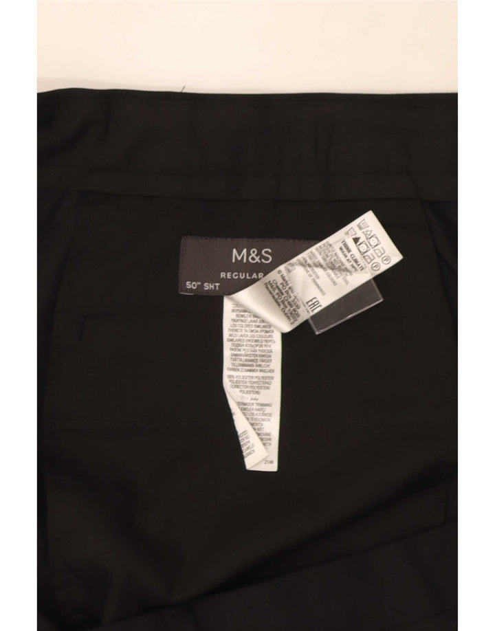 Pantaloni chino vestibilità regolare da uomo Marks & Spencer W50 L29 poliestere nero