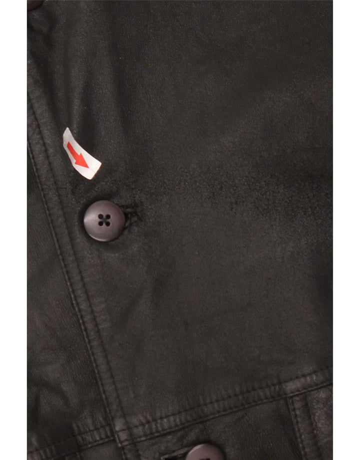 Giacca in pelle vintage da uomo IT 50 media nera