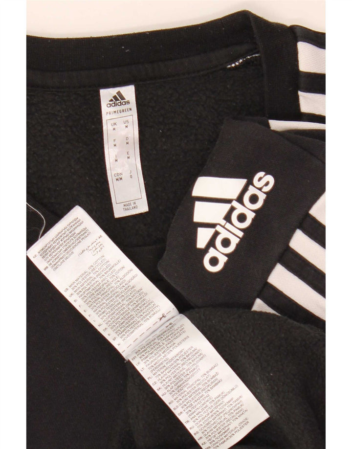 Felpa grafica da uomo Adidas Felpa media in cotone color block nero