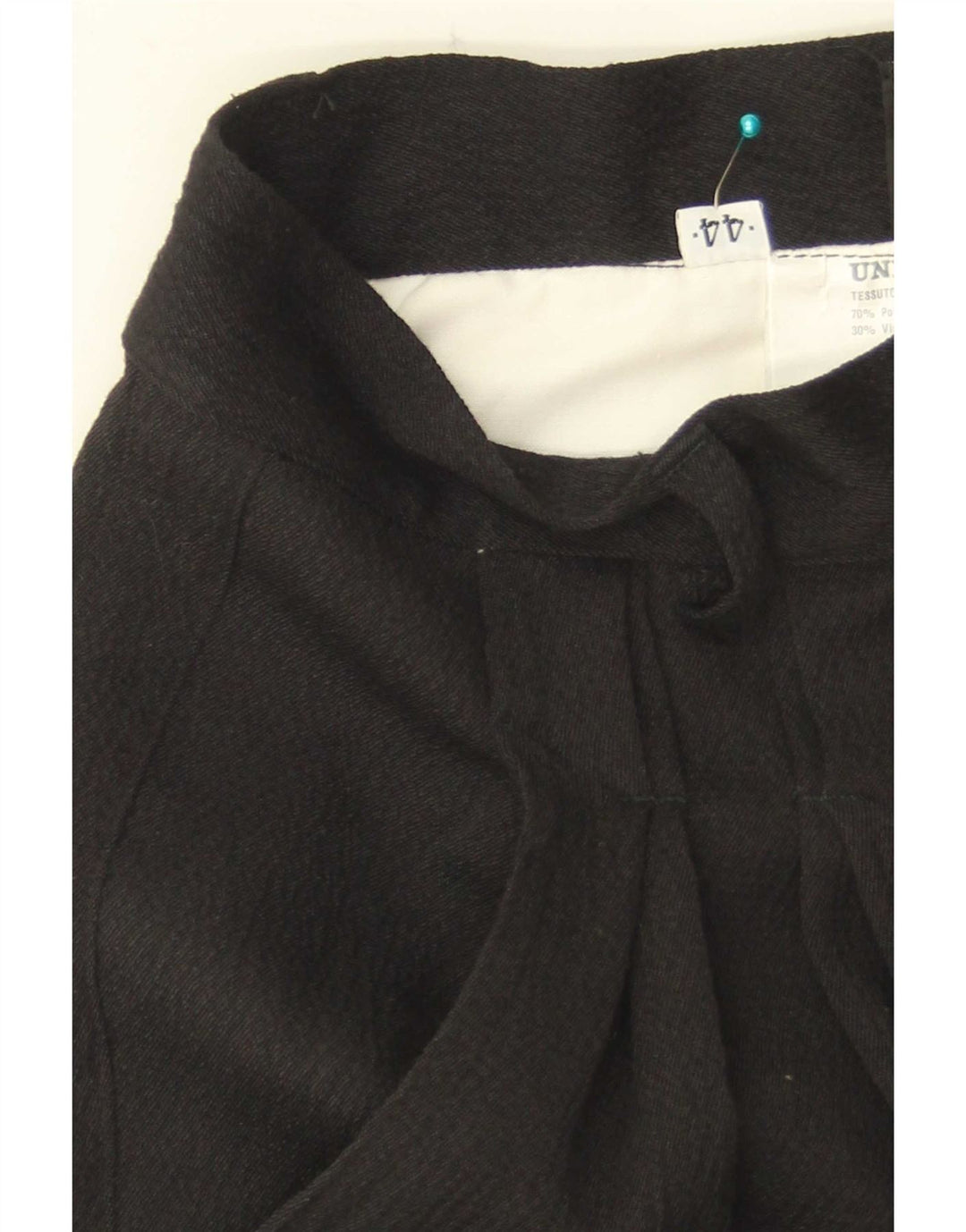 Pantaloni da abito vintage da donna con pedge IT 44 medio W26 L35 poliestere nero