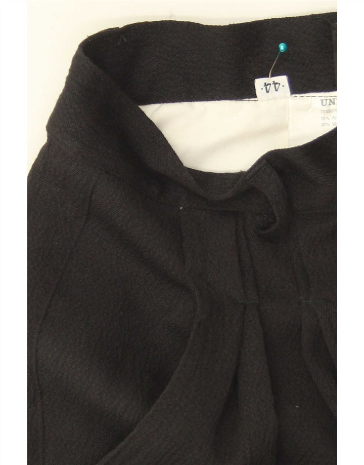 Pantaloni da abito vintage da donna con pedge IT 44 medio W26 L35 poliestere nero