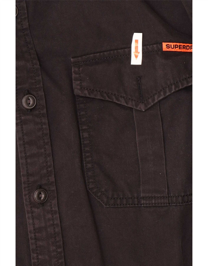 Camicia da uomo Superdry Large in cotone nero