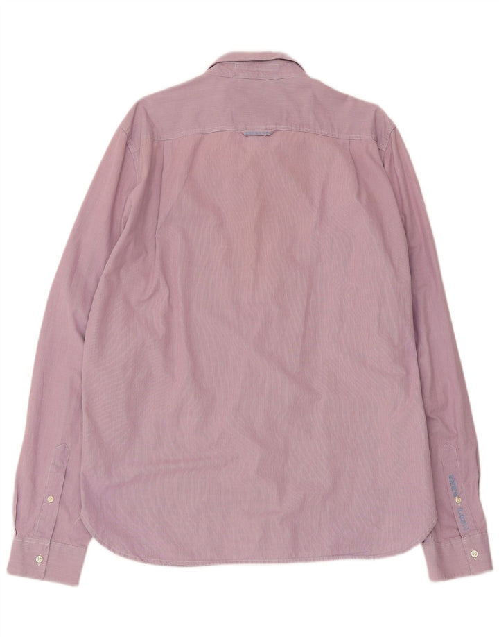 Camicia da uomo Superdry 2XL cotone gessato rosa