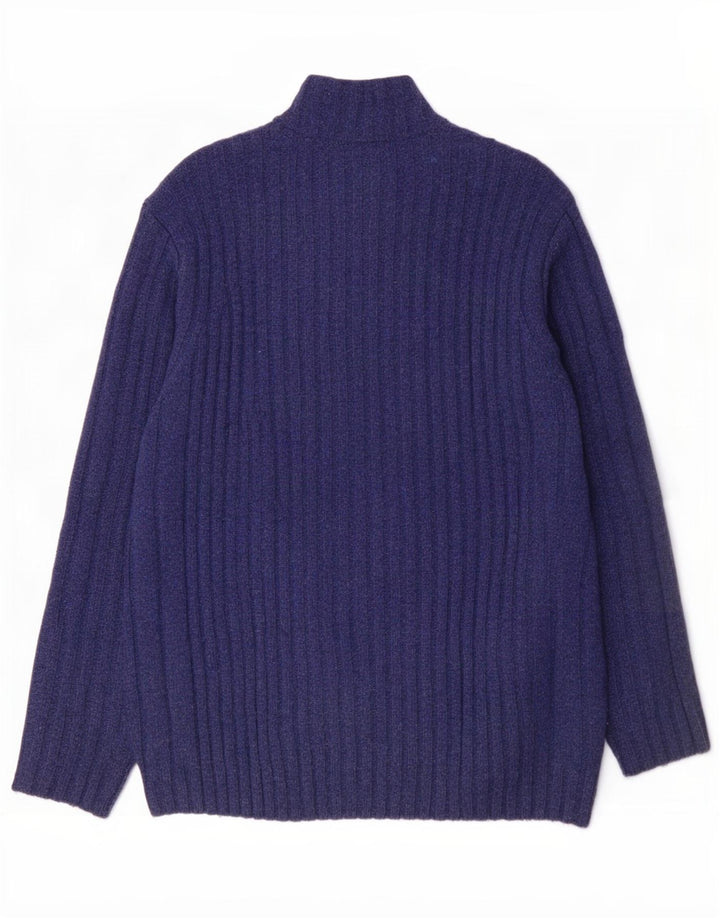 Maglione cardigan grafico da uomo Harvey Miller in lana blu medio